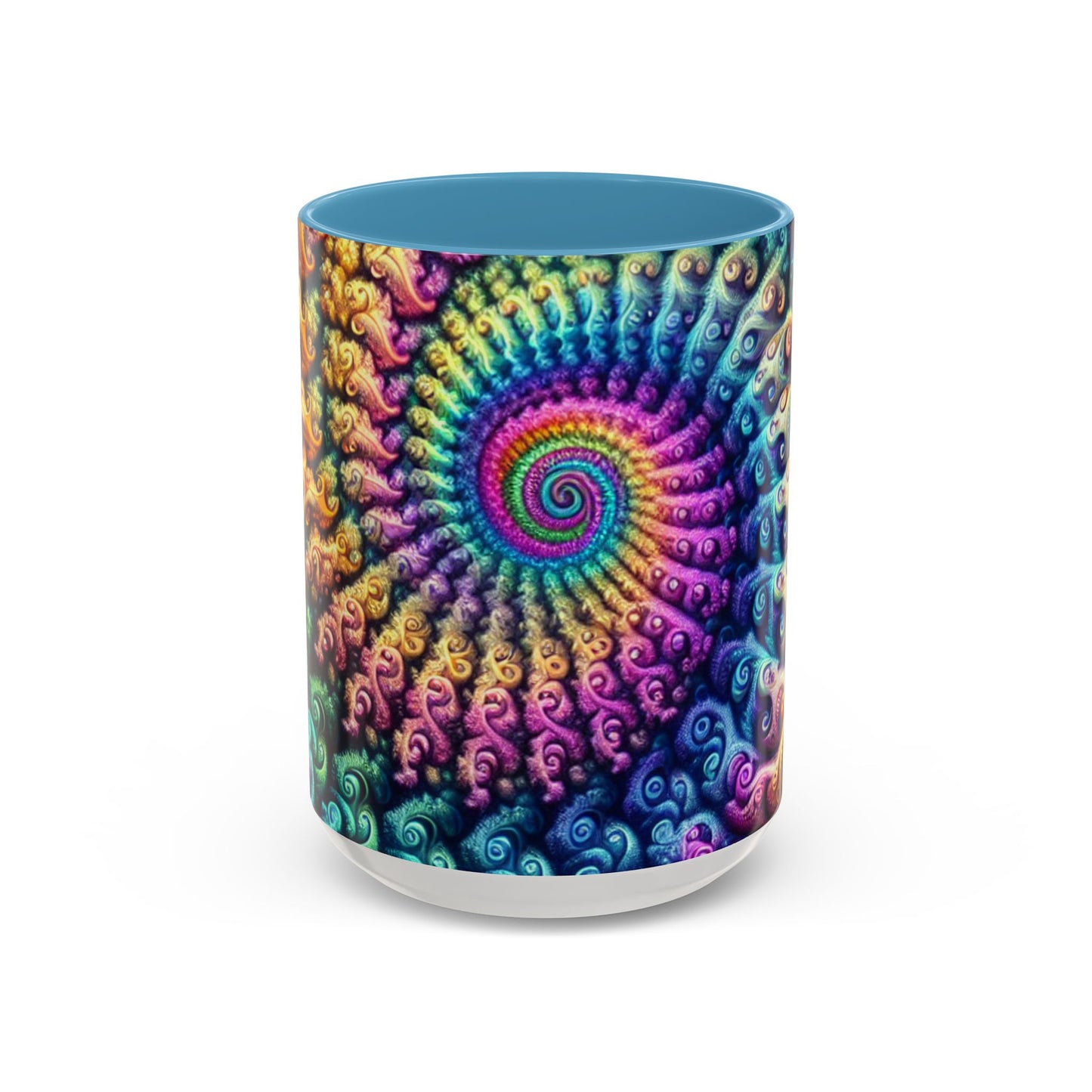 Colorful Spiral Accent Coffee Mug - 11 & 15oz - Ideal for Home & Gifts