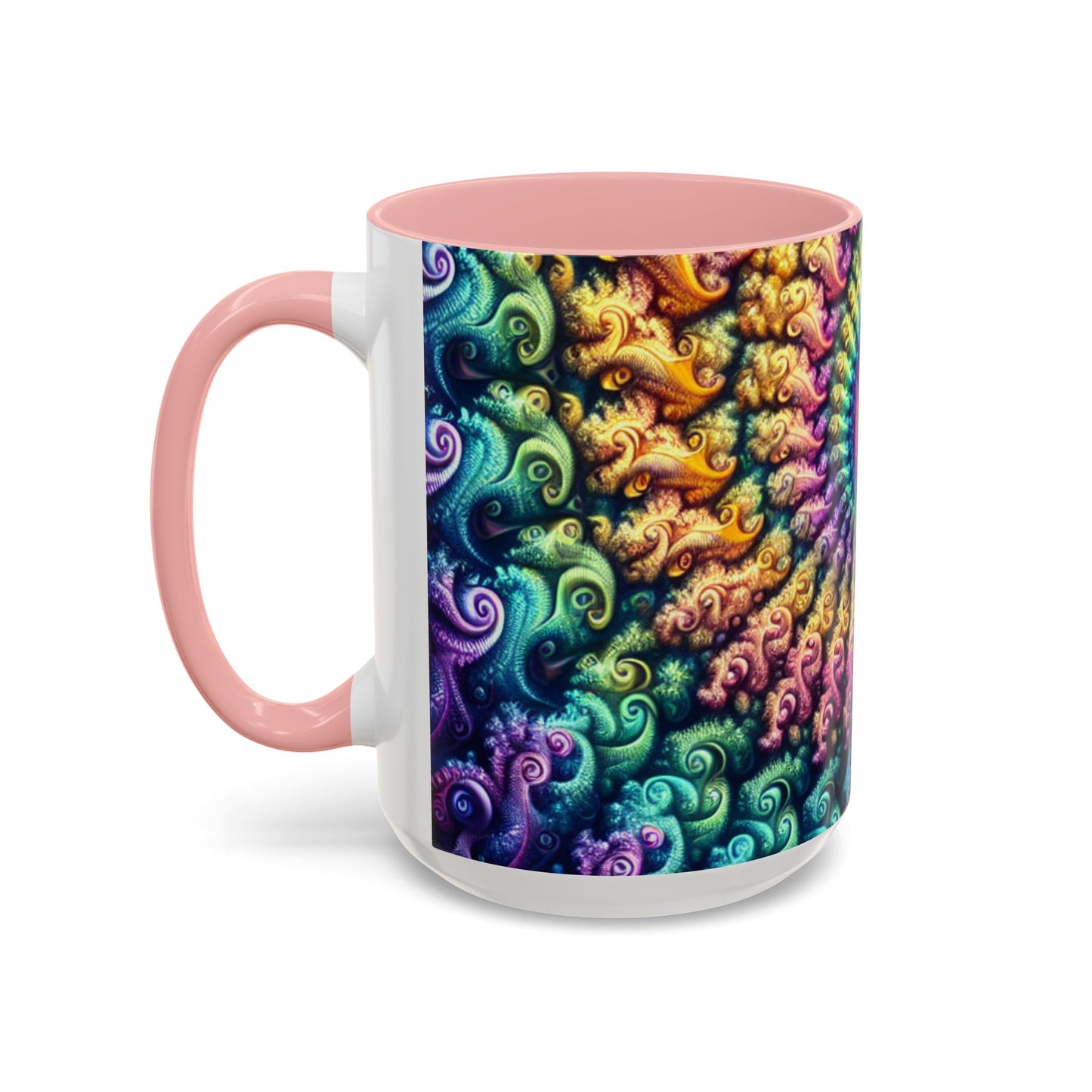 Colorful Spiral Accent Coffee Mug - 11 & 15oz - Ideal for Home & Gifts