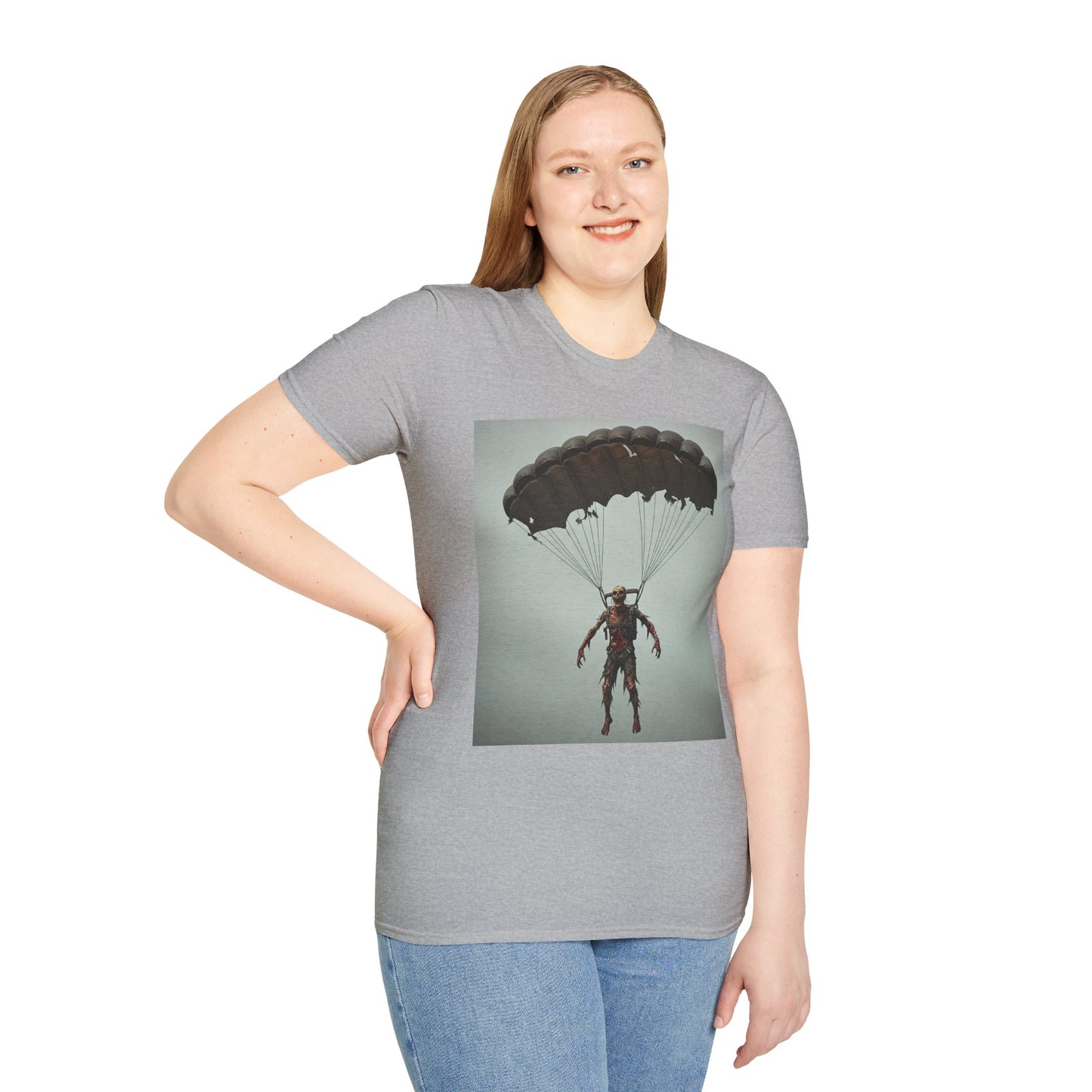 Adventure Awaits Parachuting Hero Unisex Softstyle T-Shirt