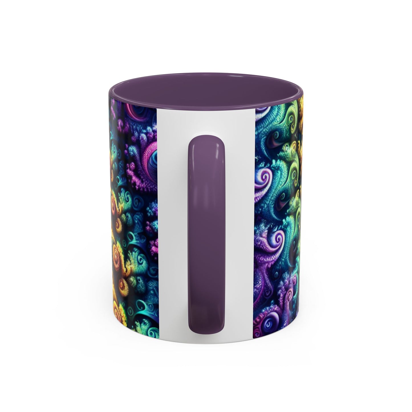 Colorful Spiral Accent Coffee Mug - 11 & 15oz - Ideal for Home & Gifts
