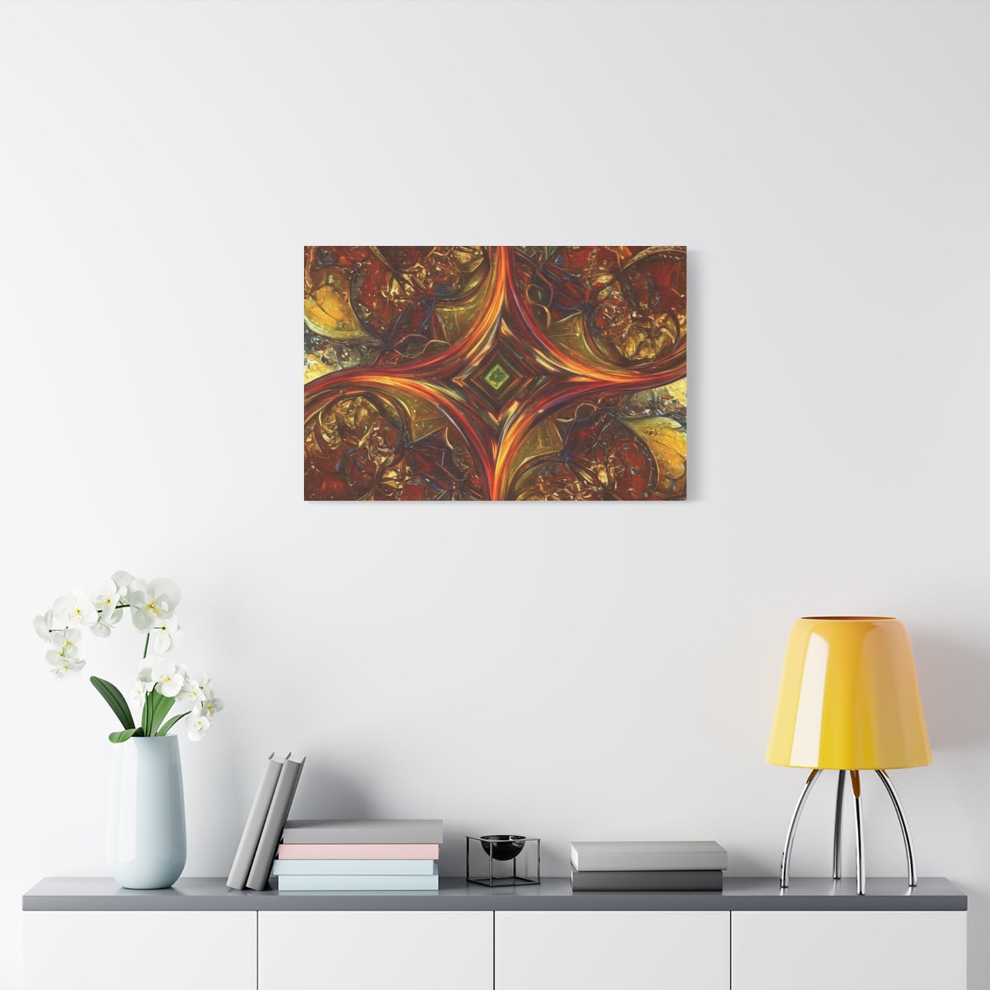 Abstract Art Matte Canvas Wall Decor - Vibrant Fractal Design, Colorful Home Accent