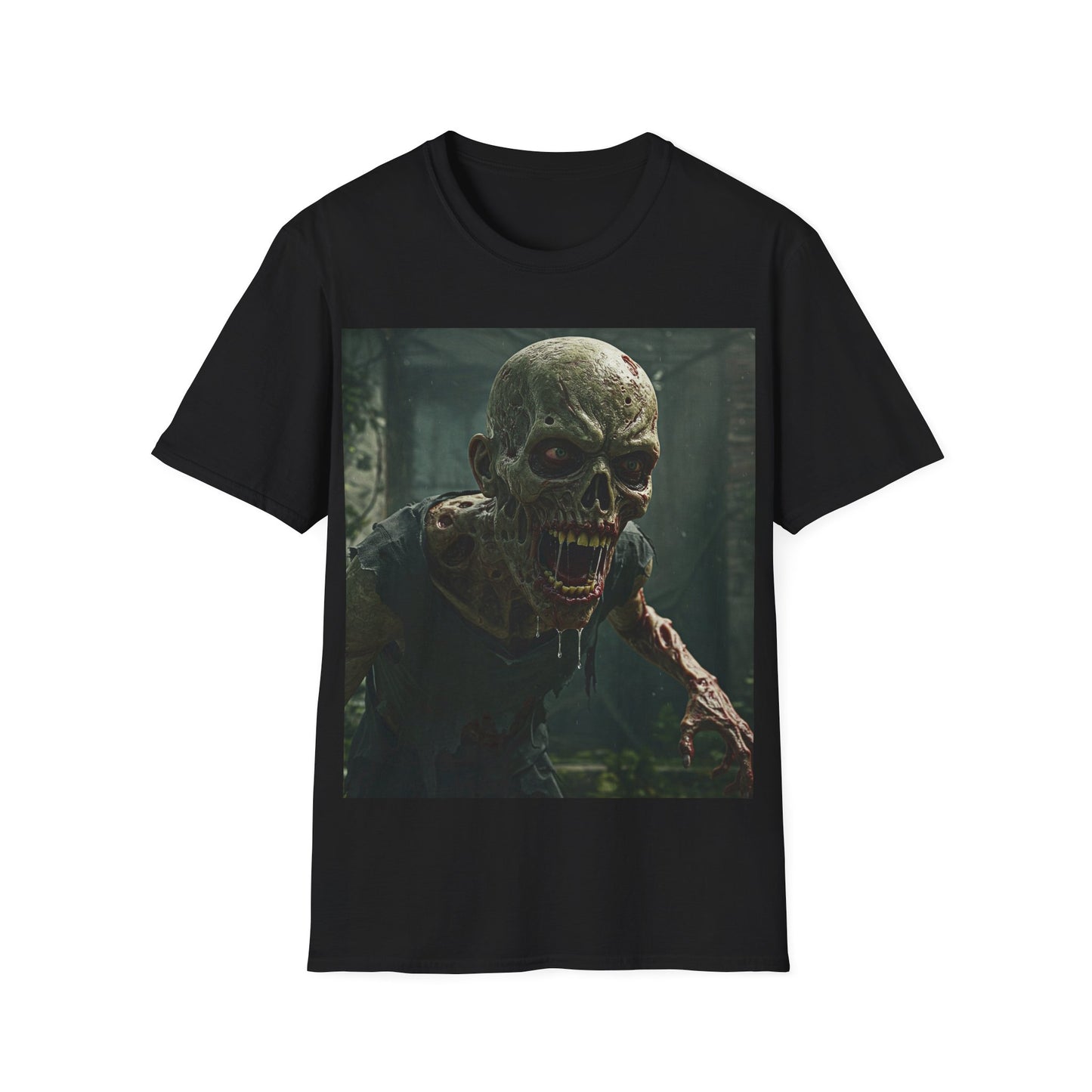 UK - Zombie Graphic Unisex Softstyle T-Shirt | Horror Apparel for Halloween & Everyday Wear