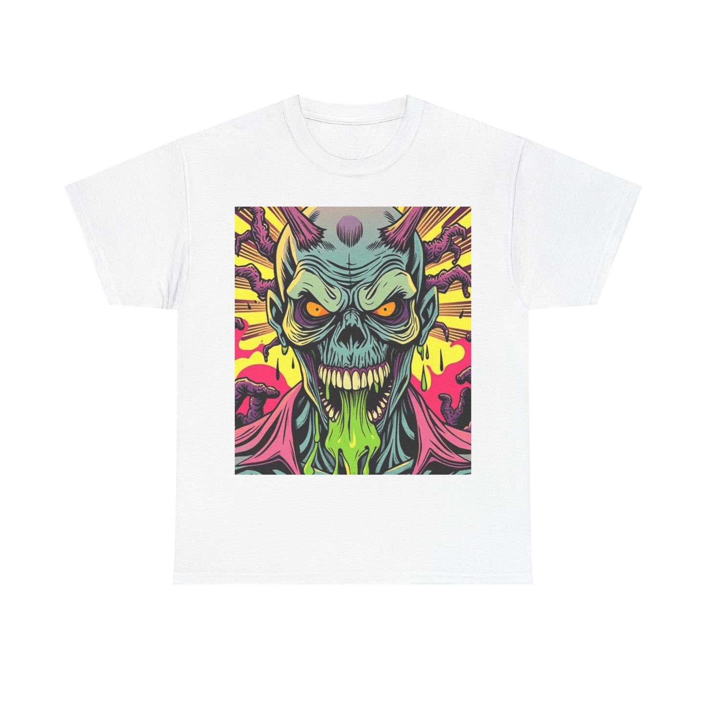 UK - Unisex Heavy Cotton Tee - Ghoulish Graphic T-Shirt for Halloween and Horror Lovers