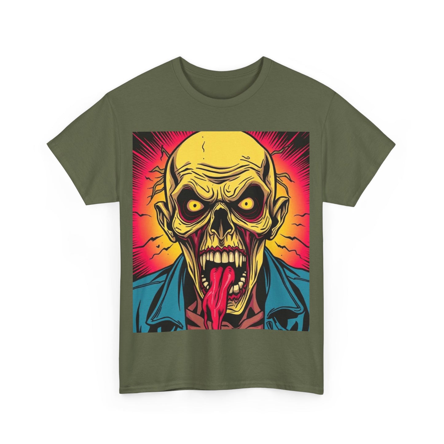 UK - Unisex Heavy Cotton Tee - Graphic Skull Design for Halloween Lovers