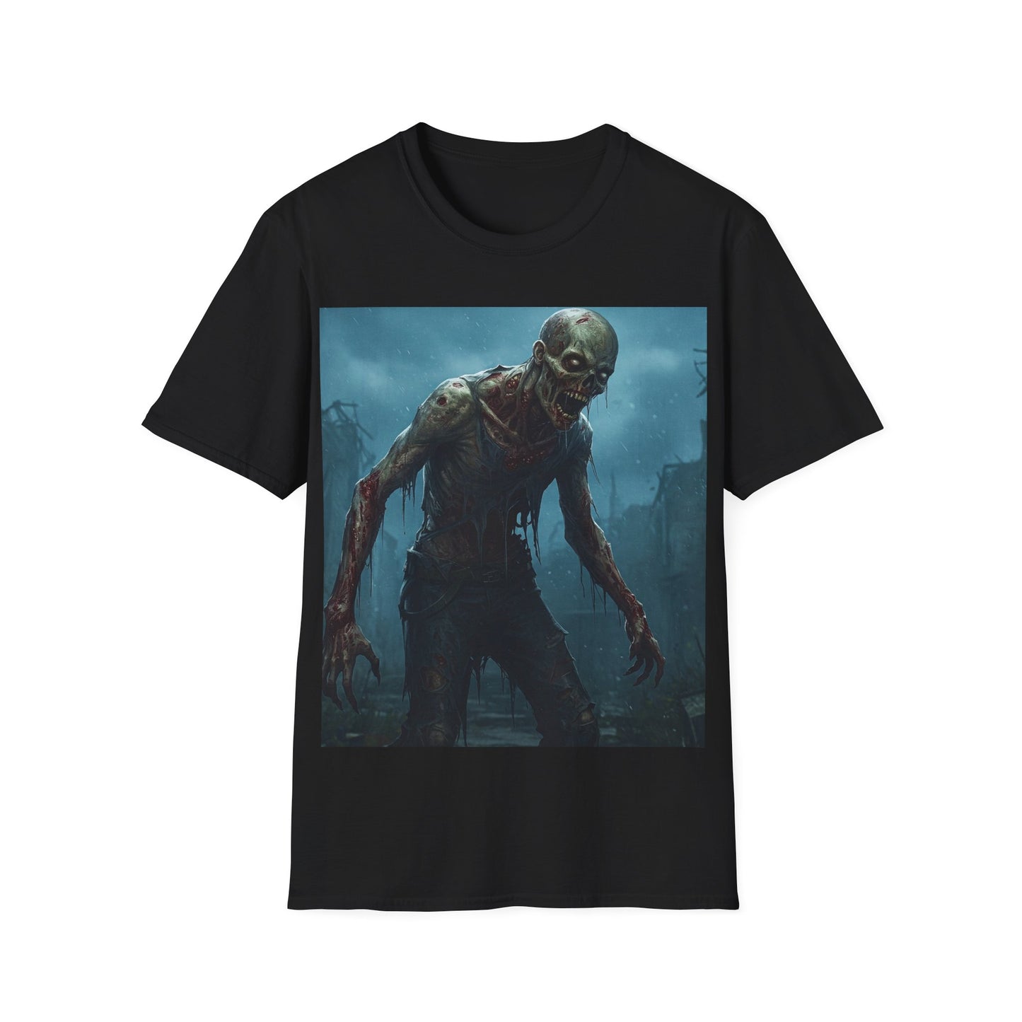 UK - Unisex Horror Graphic T-Shirt - Zombie Design for Halloween & Horror Fans