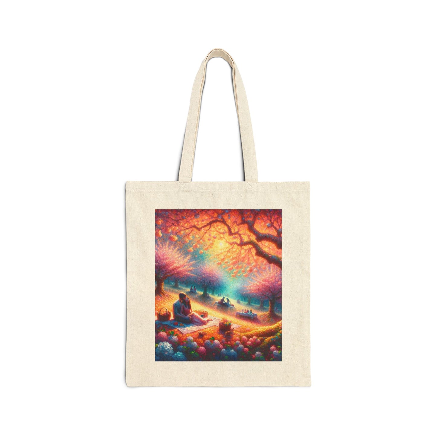 Colorful Buddha Meditation Cotton Canvas Tote Bag – Eco-Friendly & Stylish