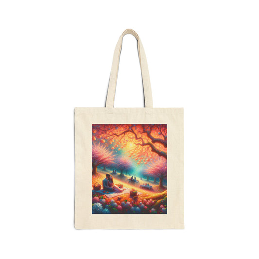 Colorful Buddha Meditation Cotton Canvas Tote Bag – Eco-Friendly & Stylish