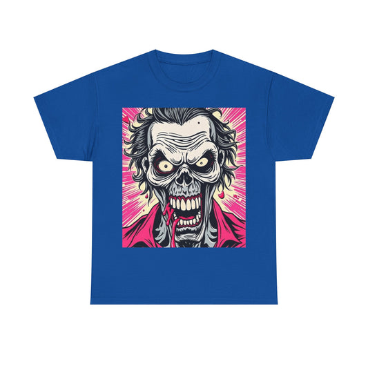 UK - Vintage Horror Skull Unisex Heavy Cotton Tee - Perfect for Halloween and Casual Wear