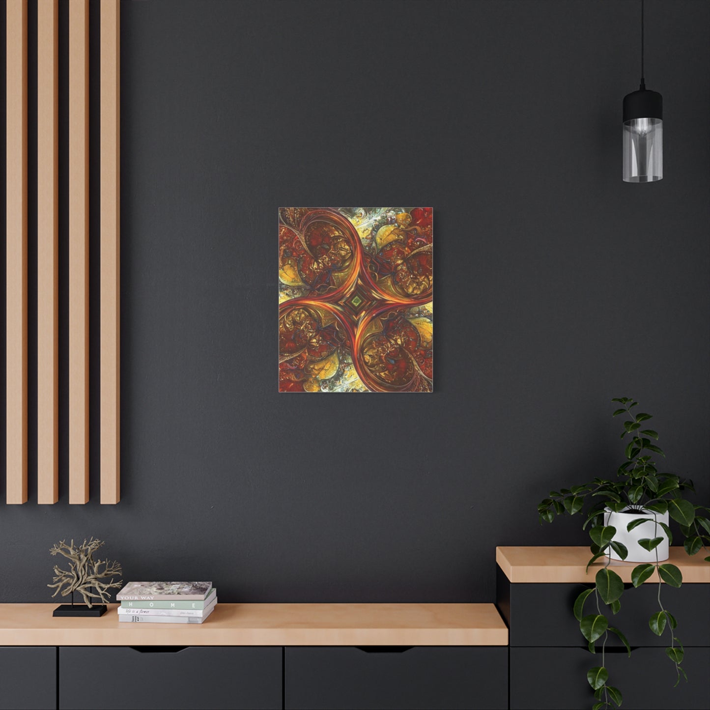 Abstract Art Matte Canvas Wall Decor - Vibrant Fractal Design, Colorful Home Accent