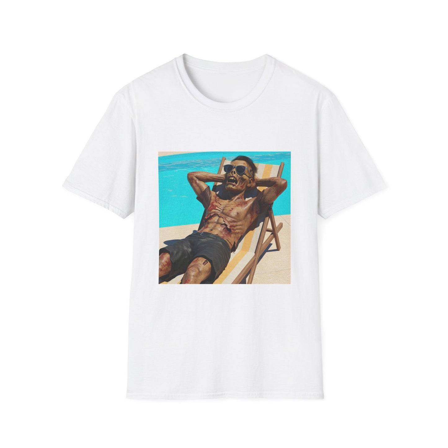 Chill Vibes Apocalyptic Portrait Tee, bold, decaying zombie graphic