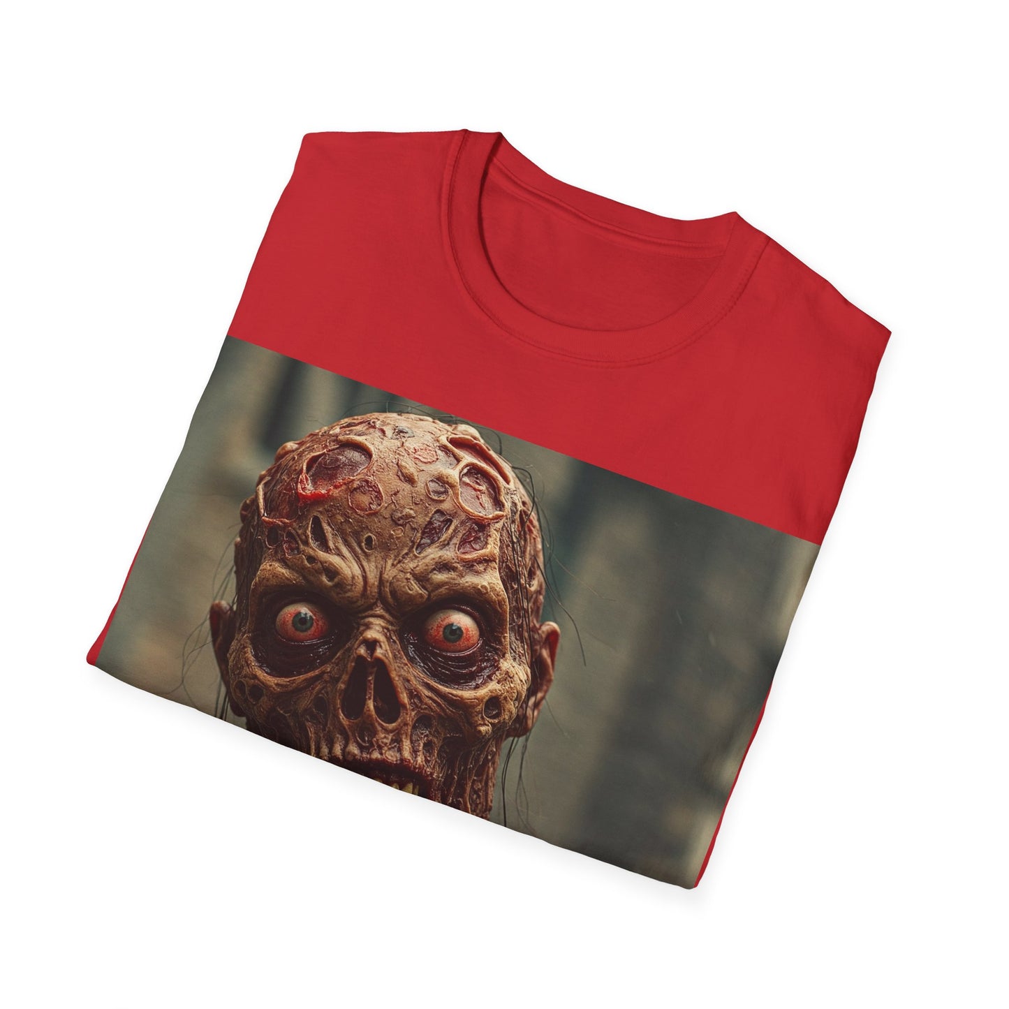 UK - Creepy Zombie Unisex Softstyle T-Shirt for Halloween Horror Fans