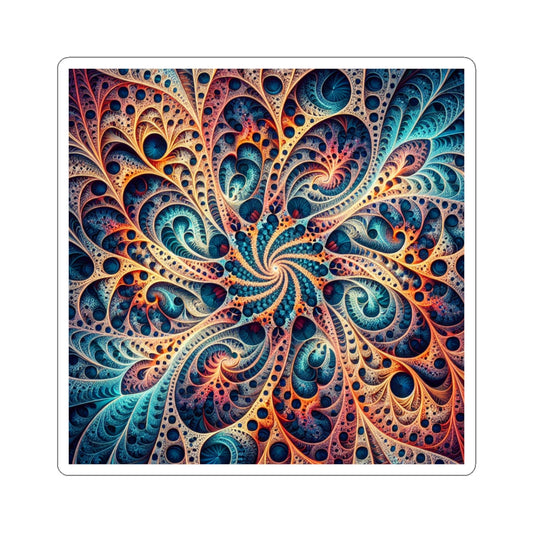 Vibrant Abstract Kiss-Cut Stickers - Colorful Swirl Design for Creative Personalization