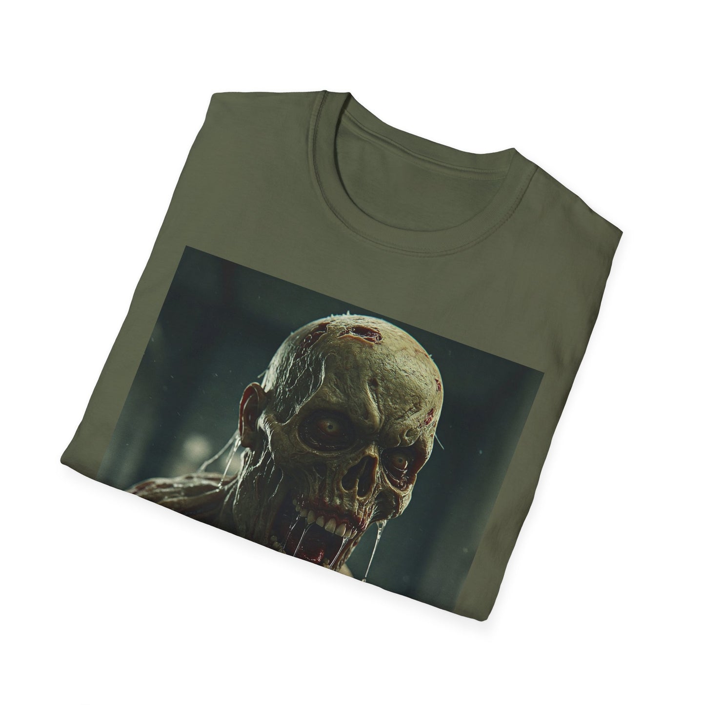 Apocalyptic Portrait Tee, bold, decaying zombie graphic