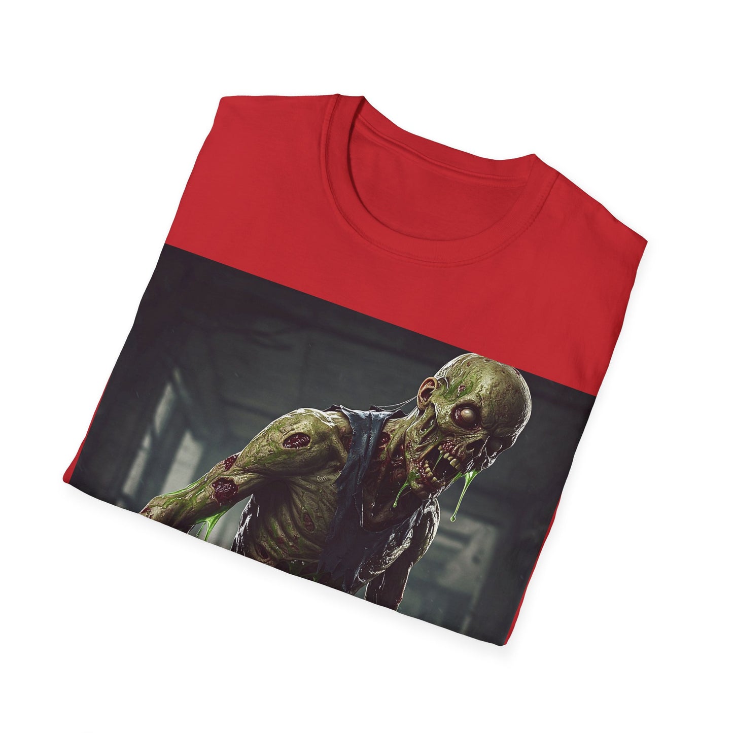 UK - Zombie Graphic Unisex Softstyle T-Shirt - Perfect for Halloween and Horror Fans