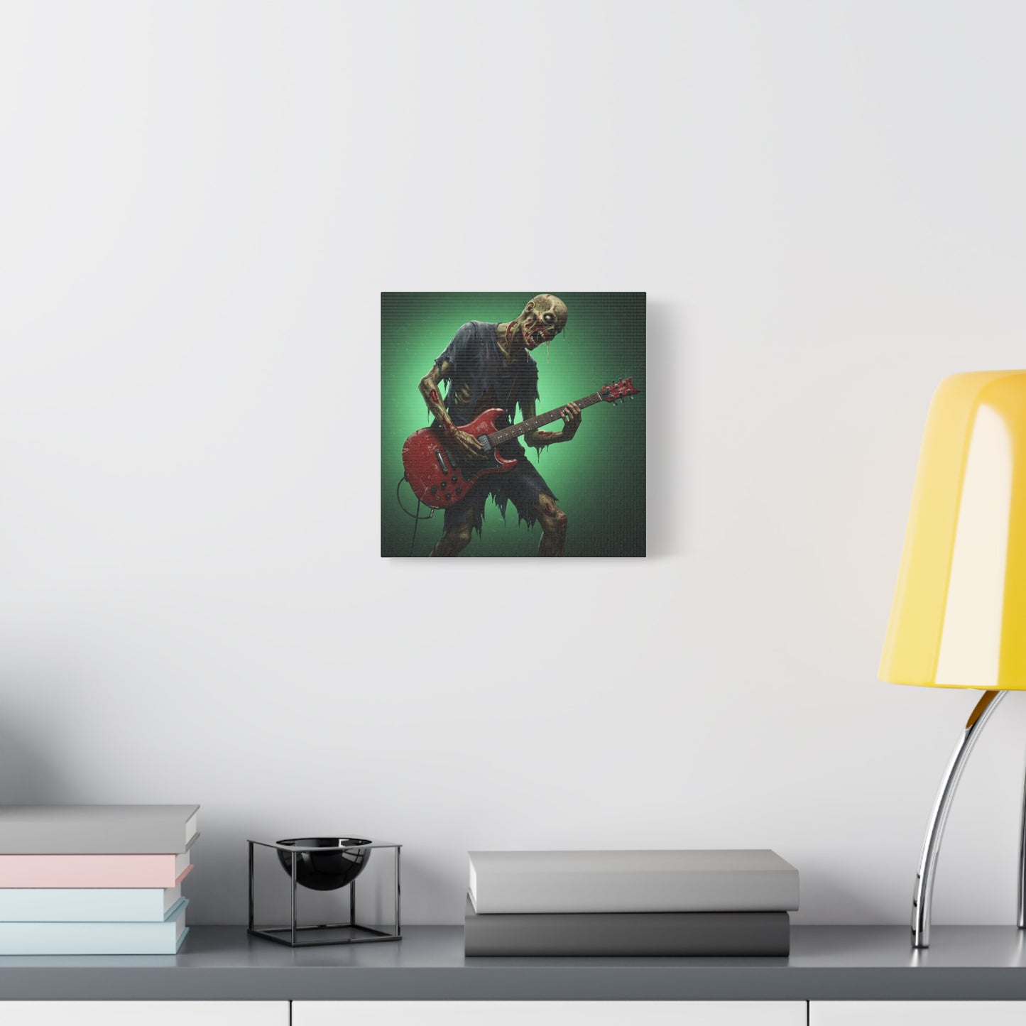 Zombie Rocker Canvas Wall Art - Edgy Decor for Music Lovers