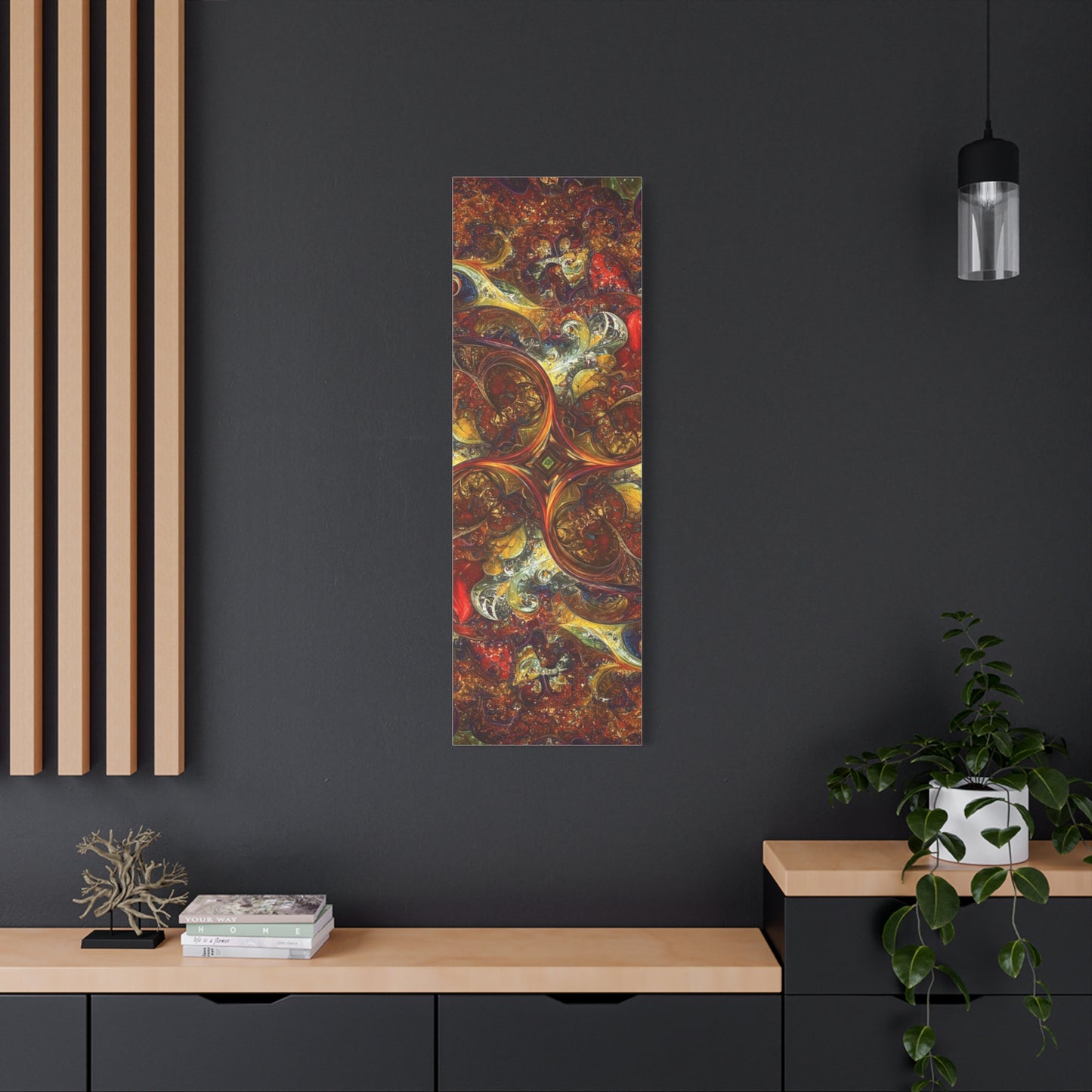Abstract Art Matte Canvas Wall Decor - Vibrant Fractal Design, Colorful Home Accent