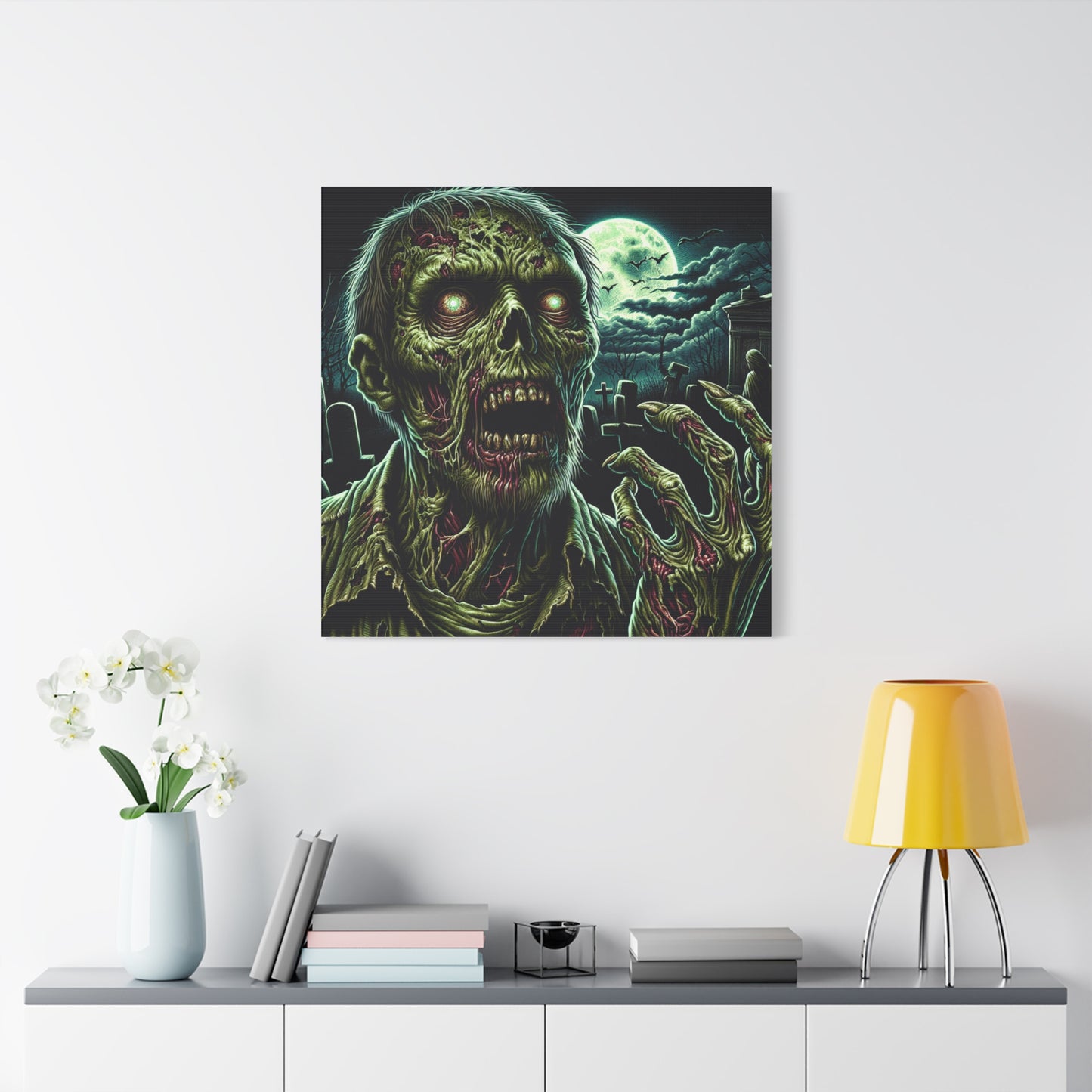 Zombie-Themed Stretched Canvas Art