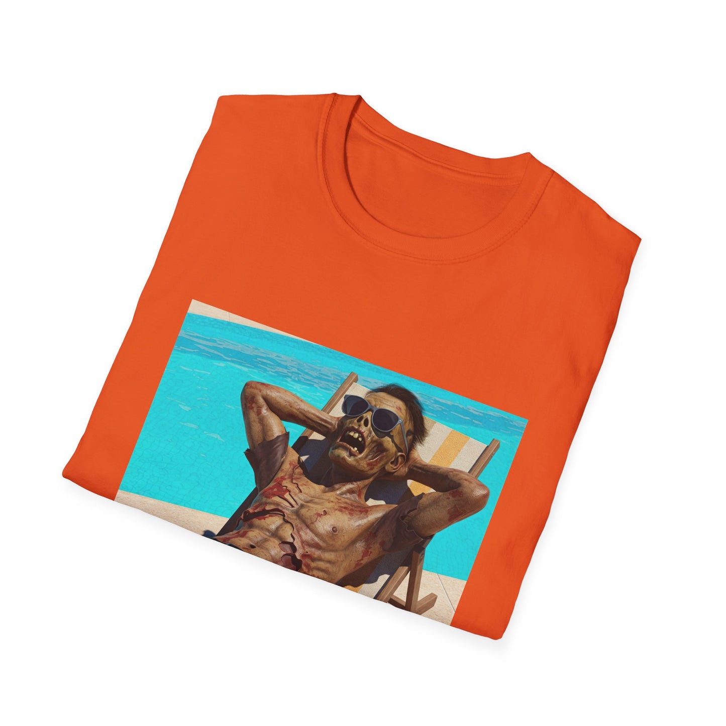 Chill Vibes Apocalyptic Portrait Tee, bold, decaying zombie graphic
