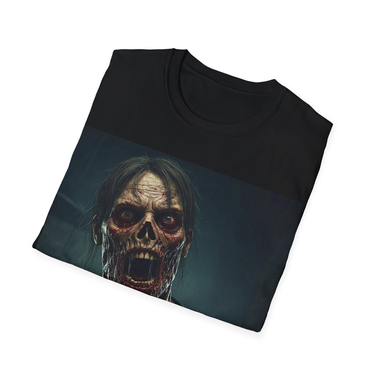 UK - Zombie Graphic Unisex Softstyle T-Shirt - Perfect for Halloween Horror Fans