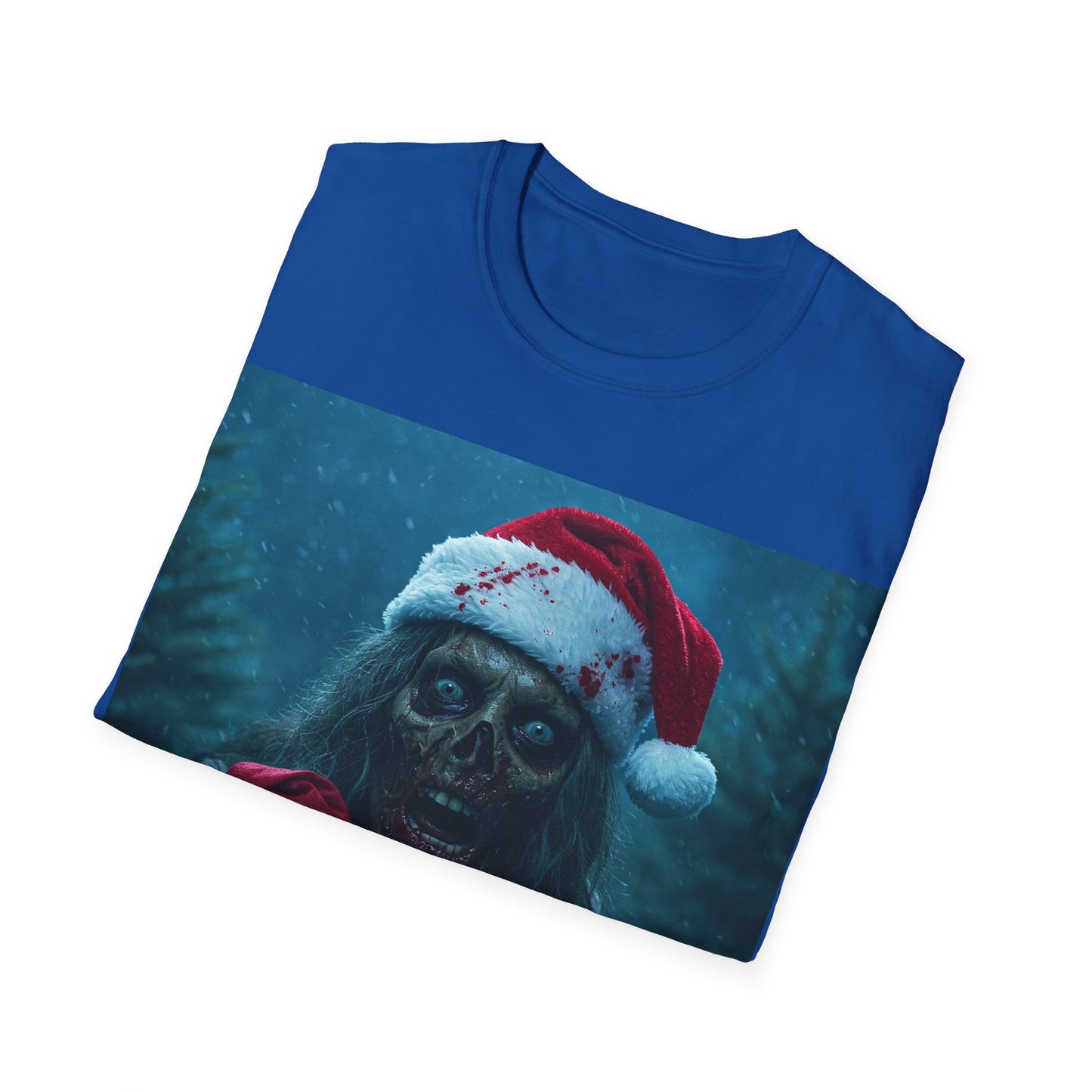 UK - Spooky Christmas Apocalyptic Portrait Tee, bold, decaying zombie graphic cat
