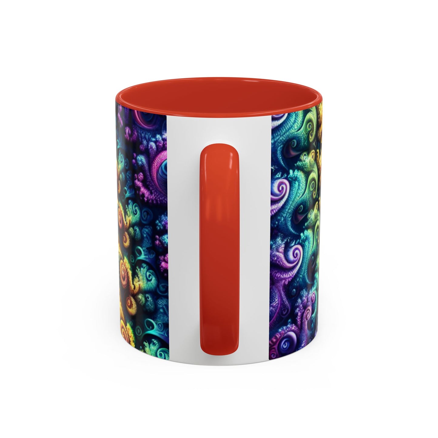Colorful Spiral Accent Coffee Mug - 11 & 15oz - Ideal for Home & Gifts