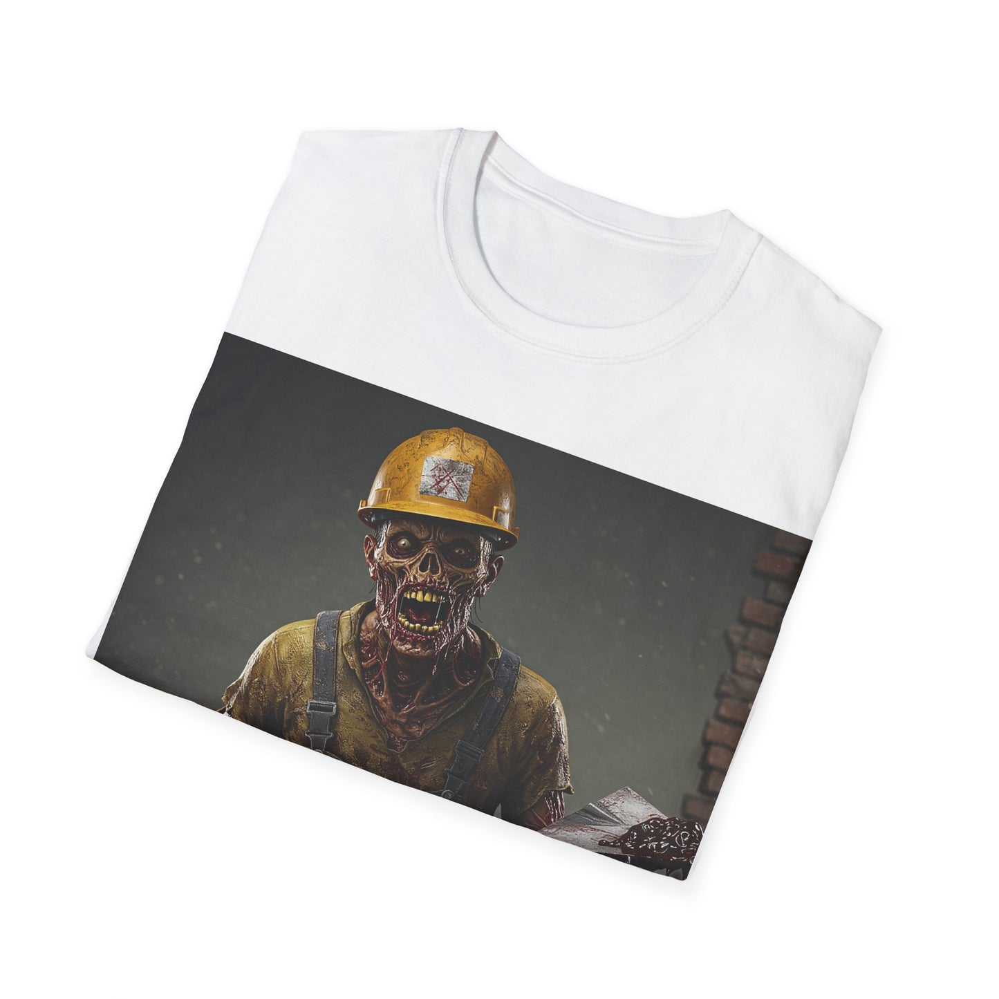 UK - Zombie Construction Worker Unisex Softstyle T-Shirt