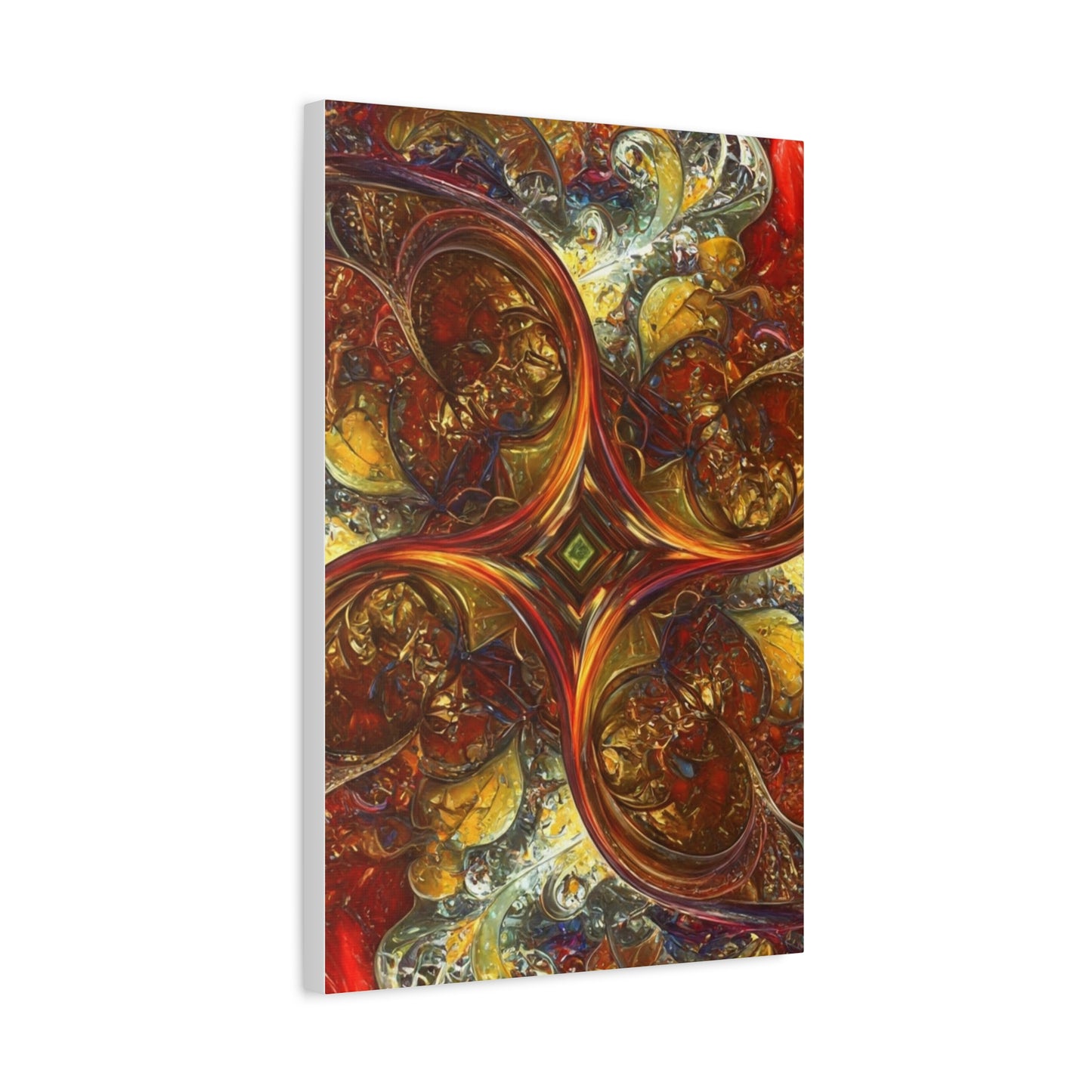 Abstract Art Matte Canvas Wall Decor - Vibrant Fractal Design, Colorful Home Accent