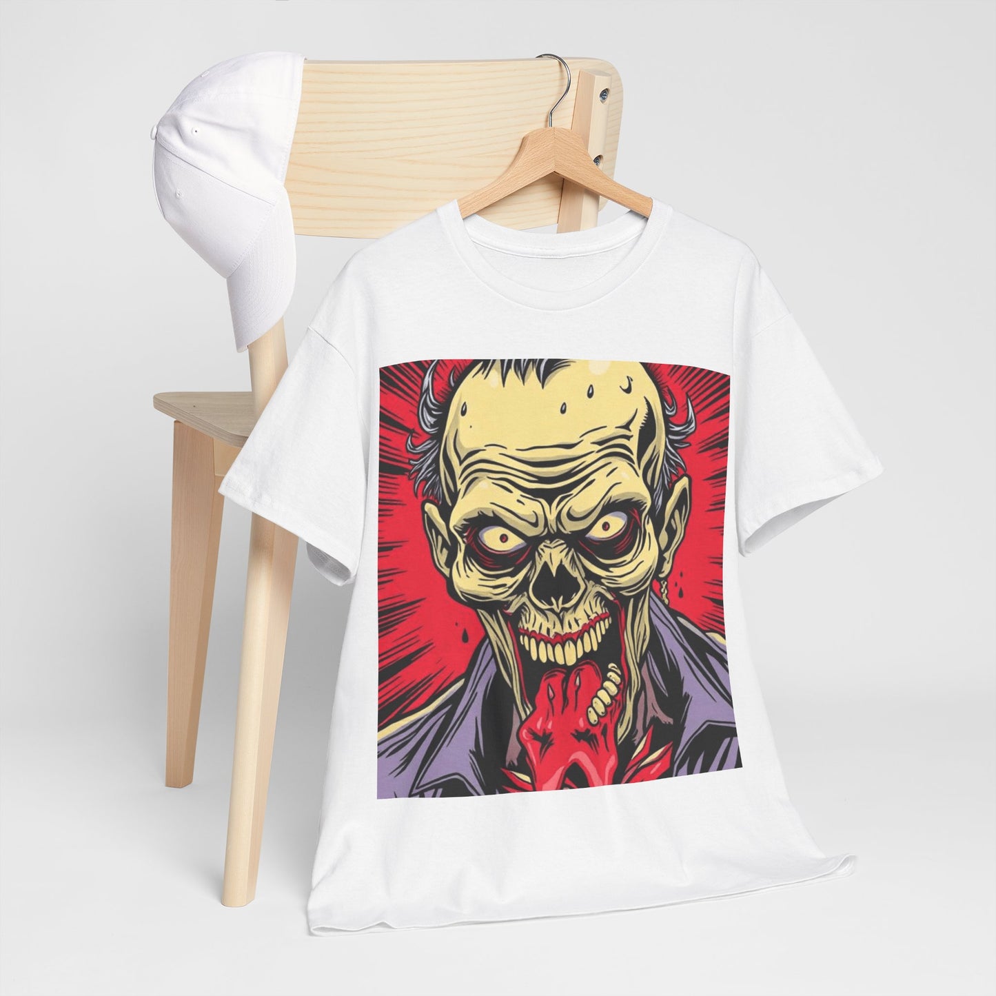 UK - Unisex Heavy Cotton Tee - Horror Skull Graphic Tee