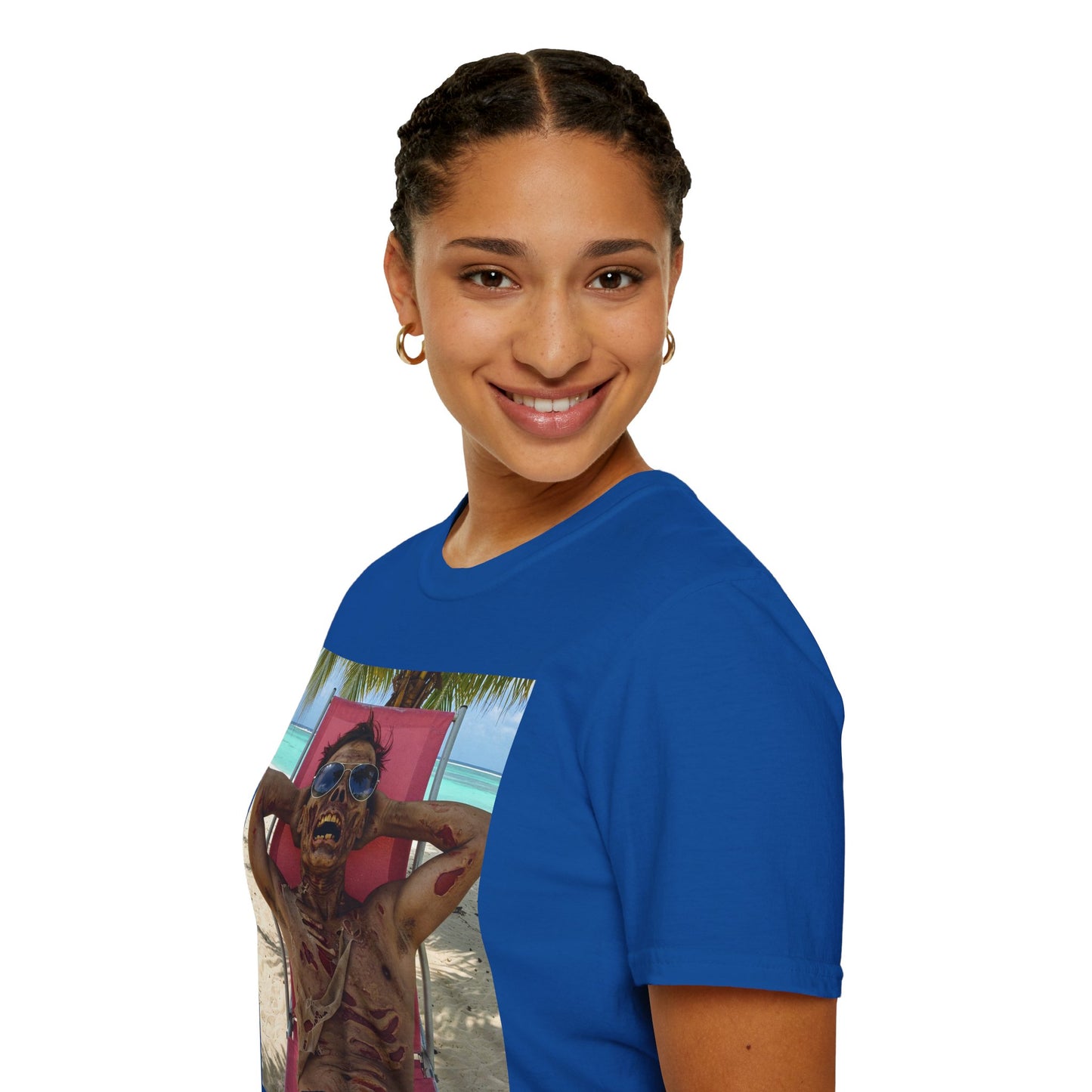 Chill Zombie Unisex Softstyle T-Shirt - Perfect for Beach Days & Halloween
