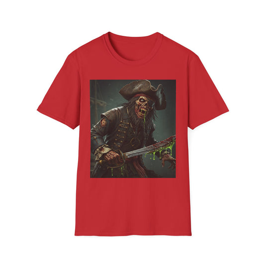 Zombie Pirate Graphic Unisex T-Shirt - Perfect for Halloween and Casual Wear