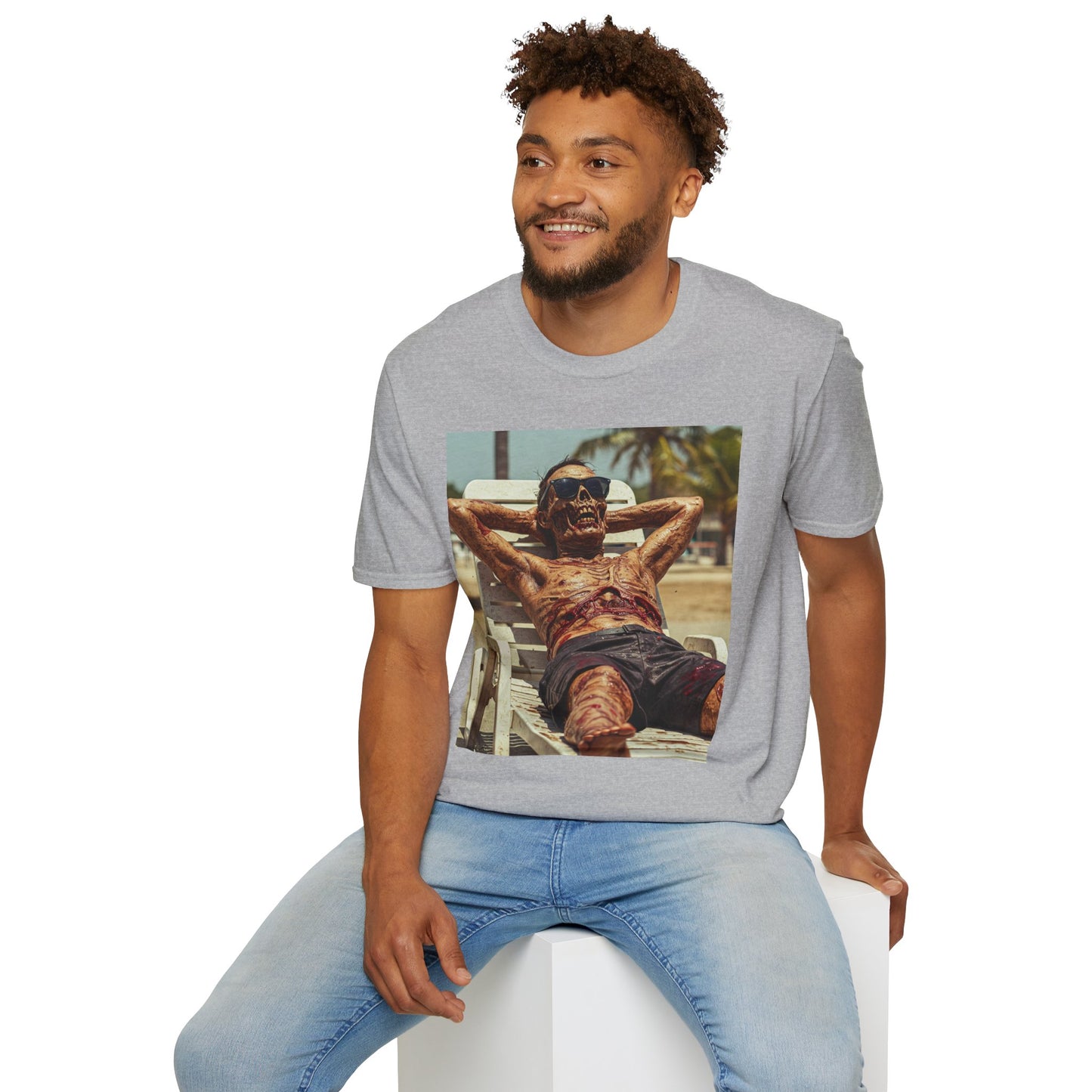 Chill Vibes Skeleton Graphic T-Shirt - Unisex Softstyle