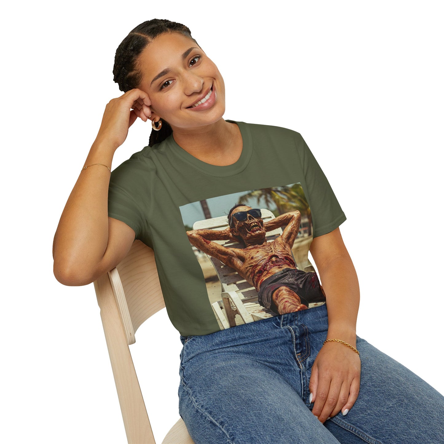 Chill Vibes Skeleton Graphic T-Shirt - Unisex Softstyle