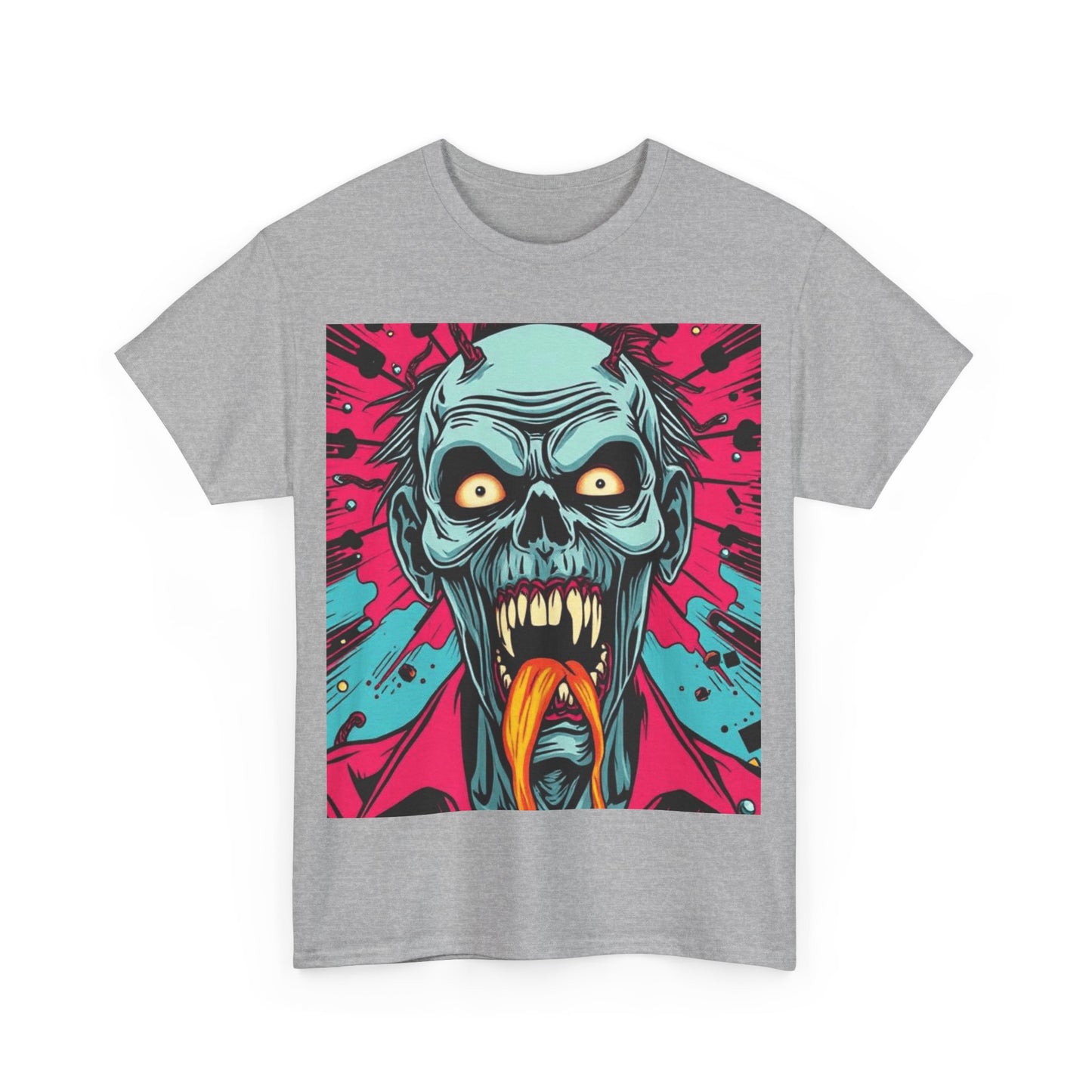 UK - Creepy Zombie Graphic Tee - Unisex Heavy Cotton Shirt for Horror Lovers