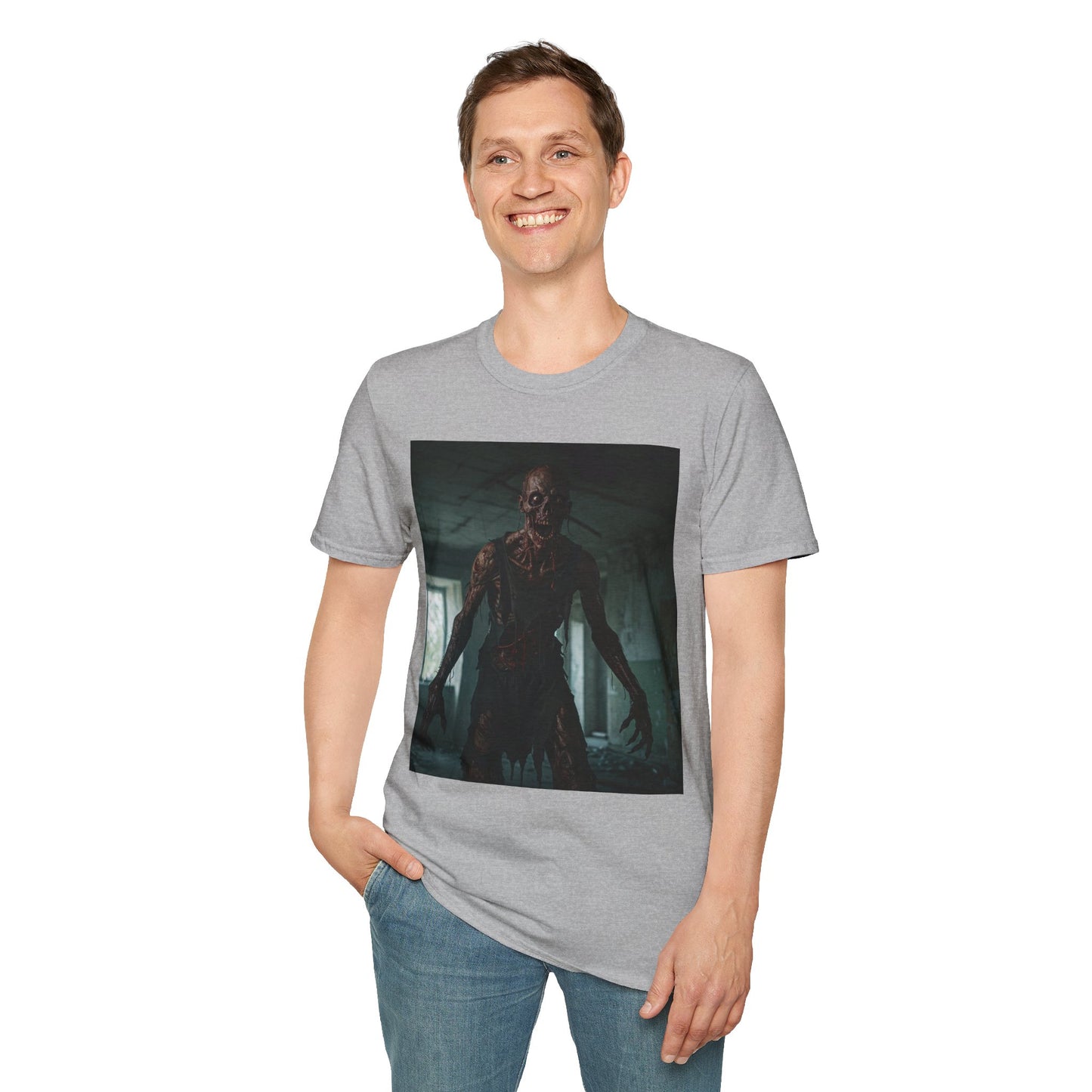Creepy Horror Graphic Unisex T-Shirt – Perfect for Halloween and Haunted House Lovers