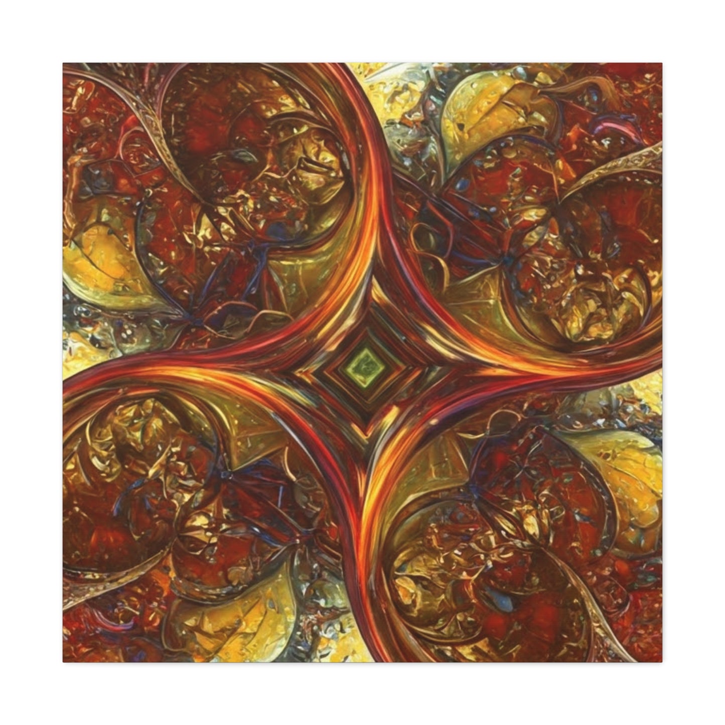 Abstract Art Matte Canvas Wall Decor - Vibrant Fractal Design, Colorful Home Accent
