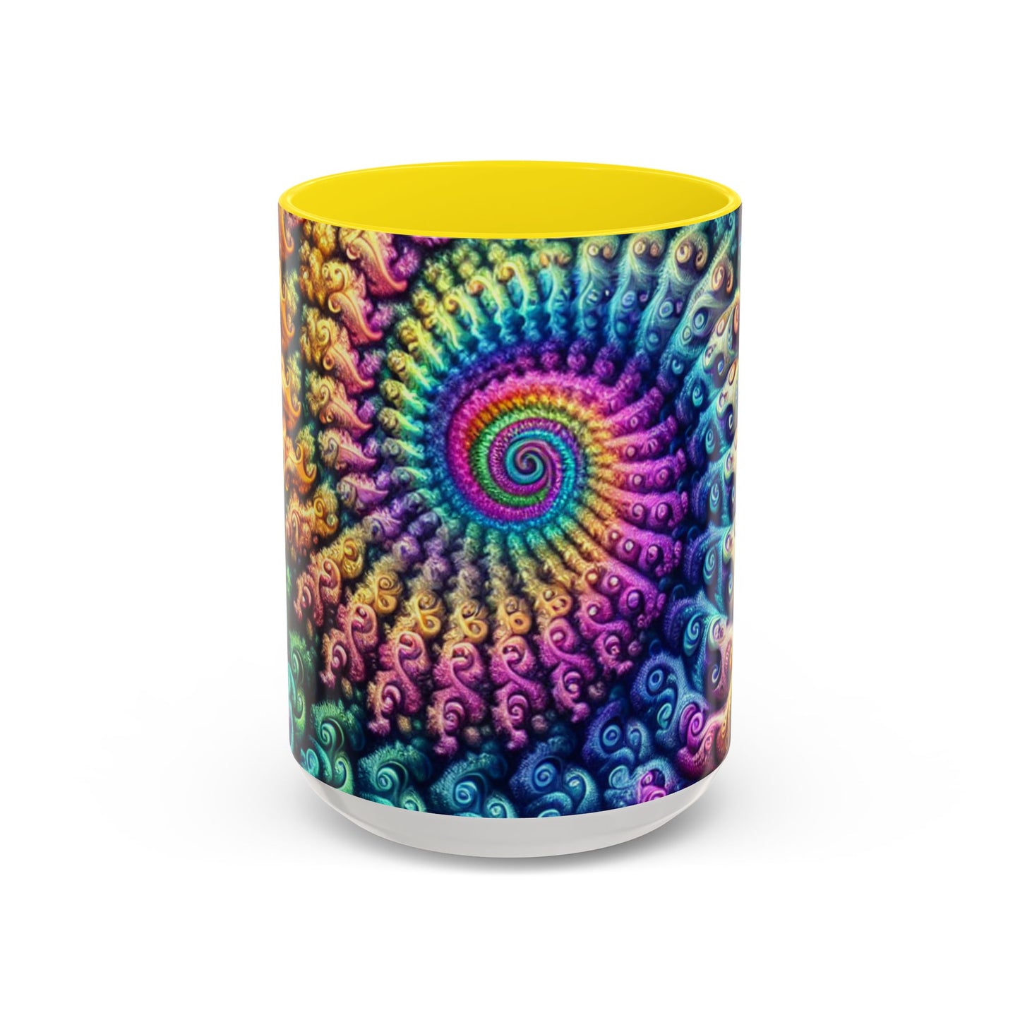 Colorful Spiral Accent Coffee Mug - 11 & 15oz - Ideal for Home & Gifts