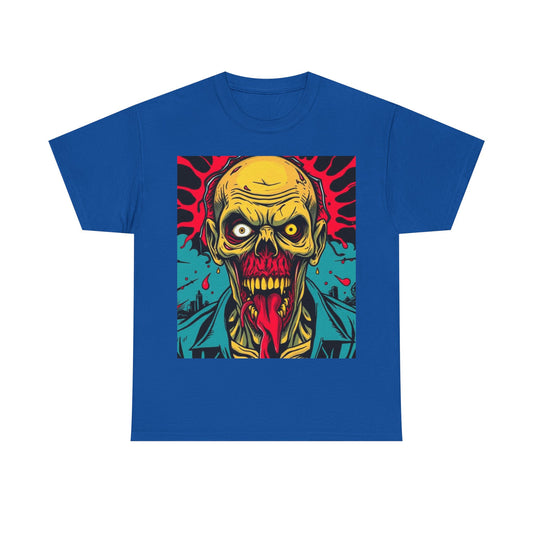 UK - Zombie Art Unisex Heavy Cotton Tee - Perfect for Halloween and Horror Fans