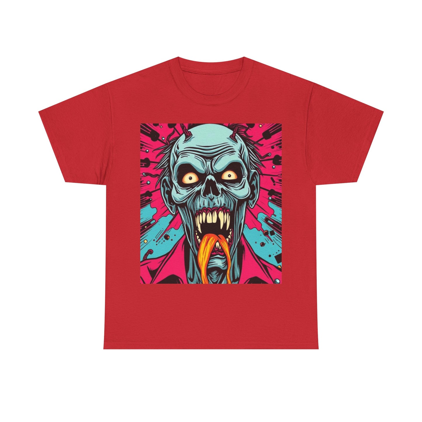 UK - Creepy Zombie Graphic Tee - Unisex Heavy Cotton Shirt for Horror Lovers