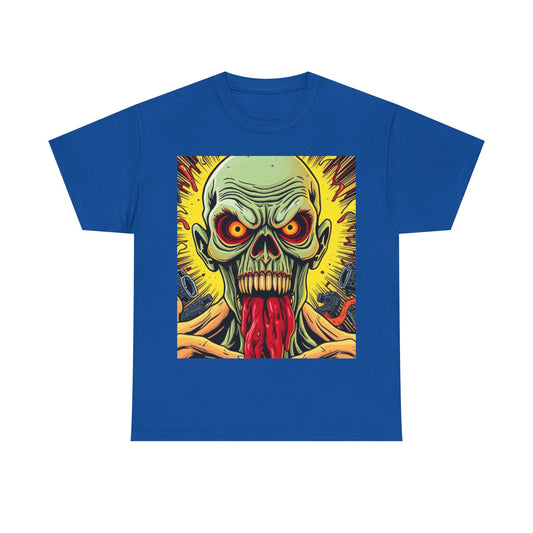 UK - Graphic Unisex Heavy Cotton Tee - Vibrant Zombie Design