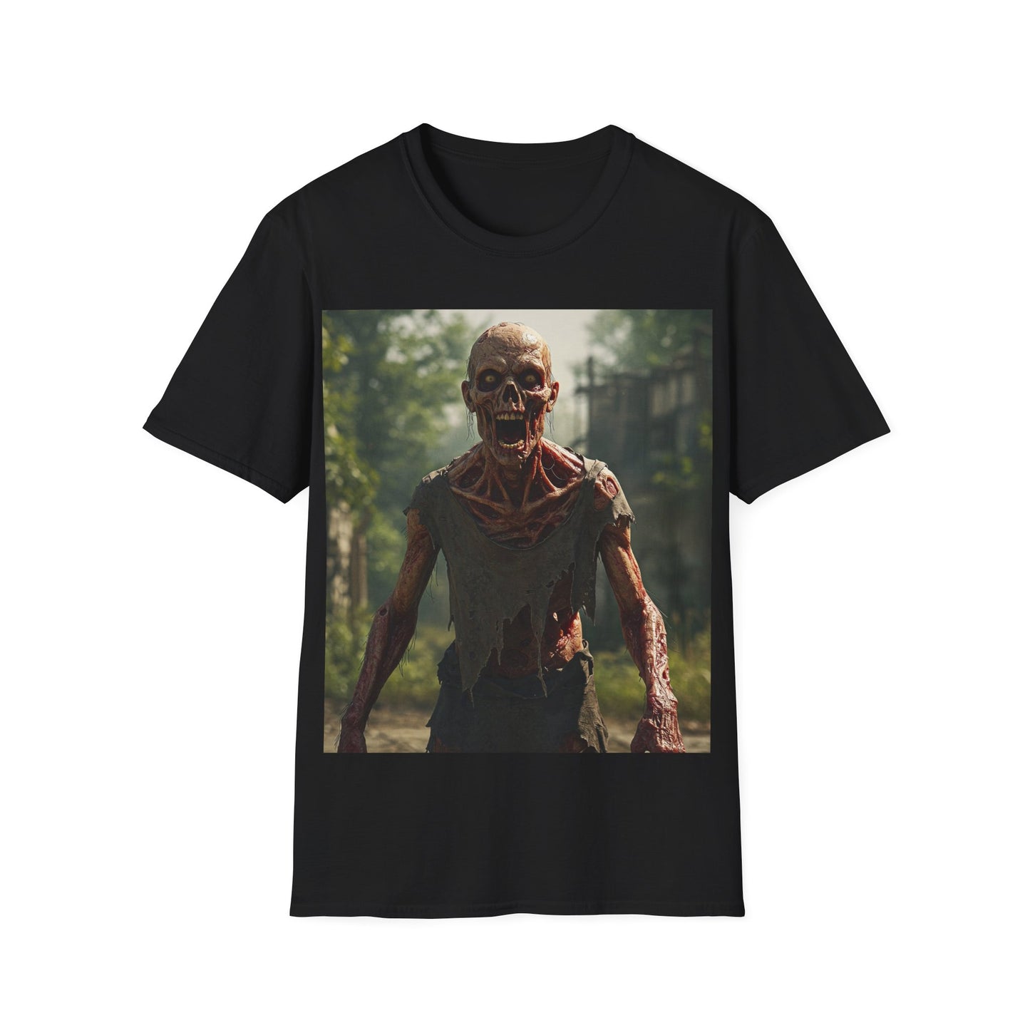 UK - Zombie Graphic Unisex Softstyle T-Shirt - Casual Horror Apparel