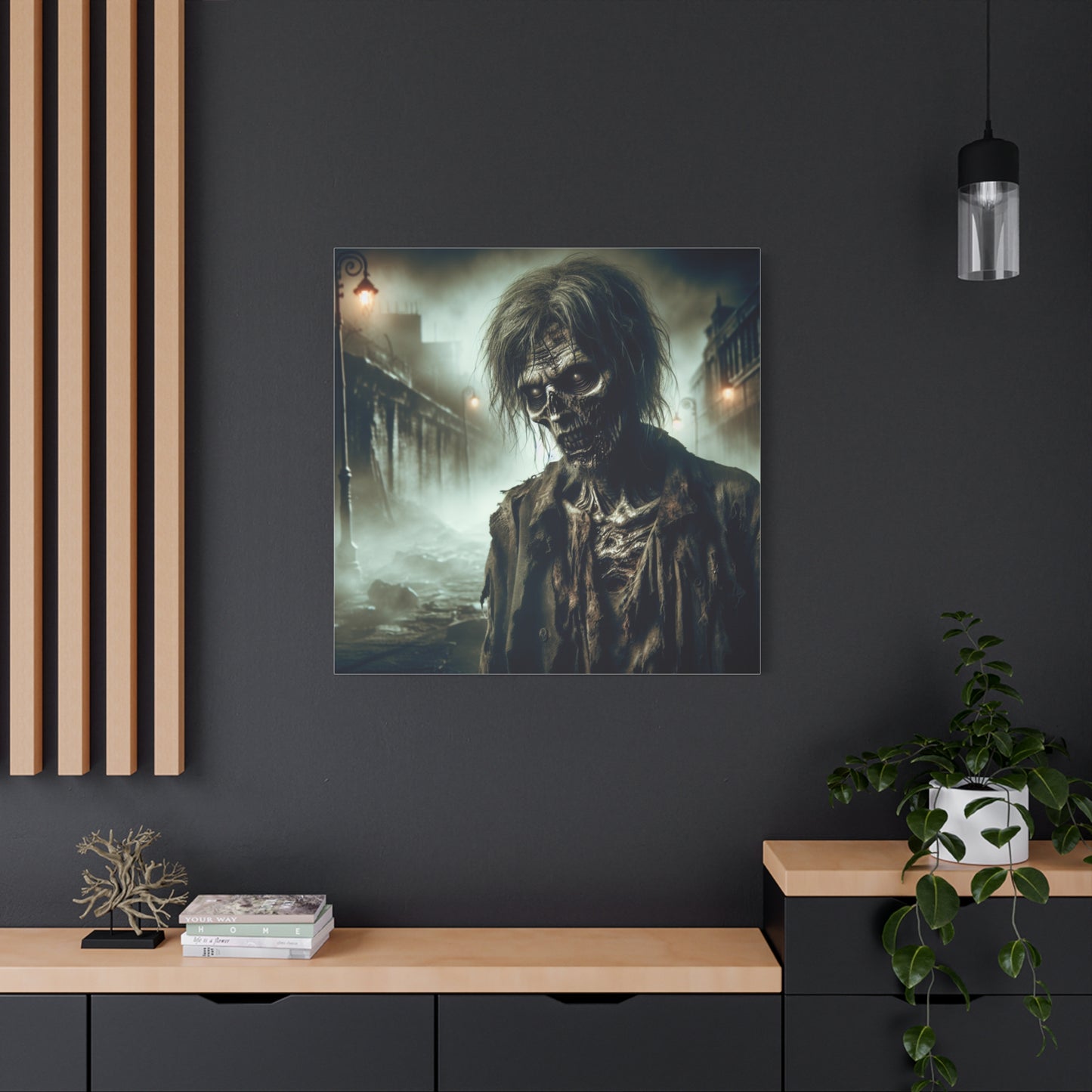 Zombie Portrait Matte Canvas Wall Art