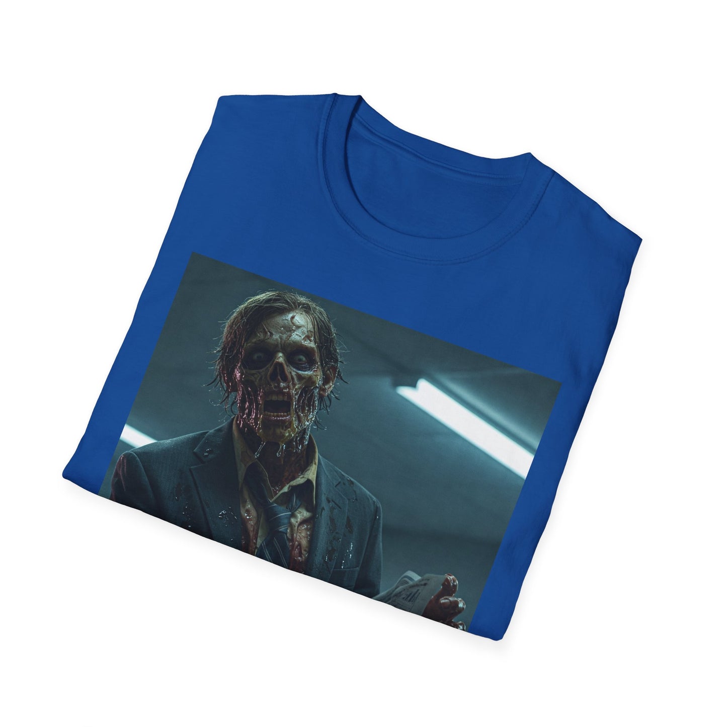 Zombie Horror Unisex Softstyle T-Shirt - Spooky Graphic Tee for Halloween and Horror Lovers