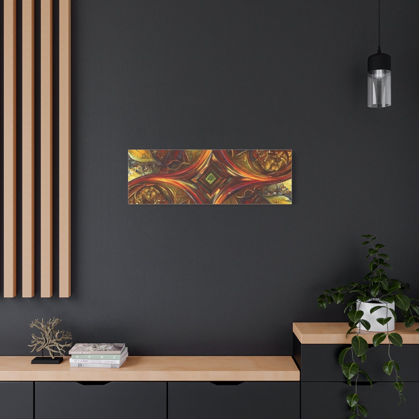 Abstract Art Matte Canvas Wall Decor - Vibrant Fractal Design, Colorful Home Accent