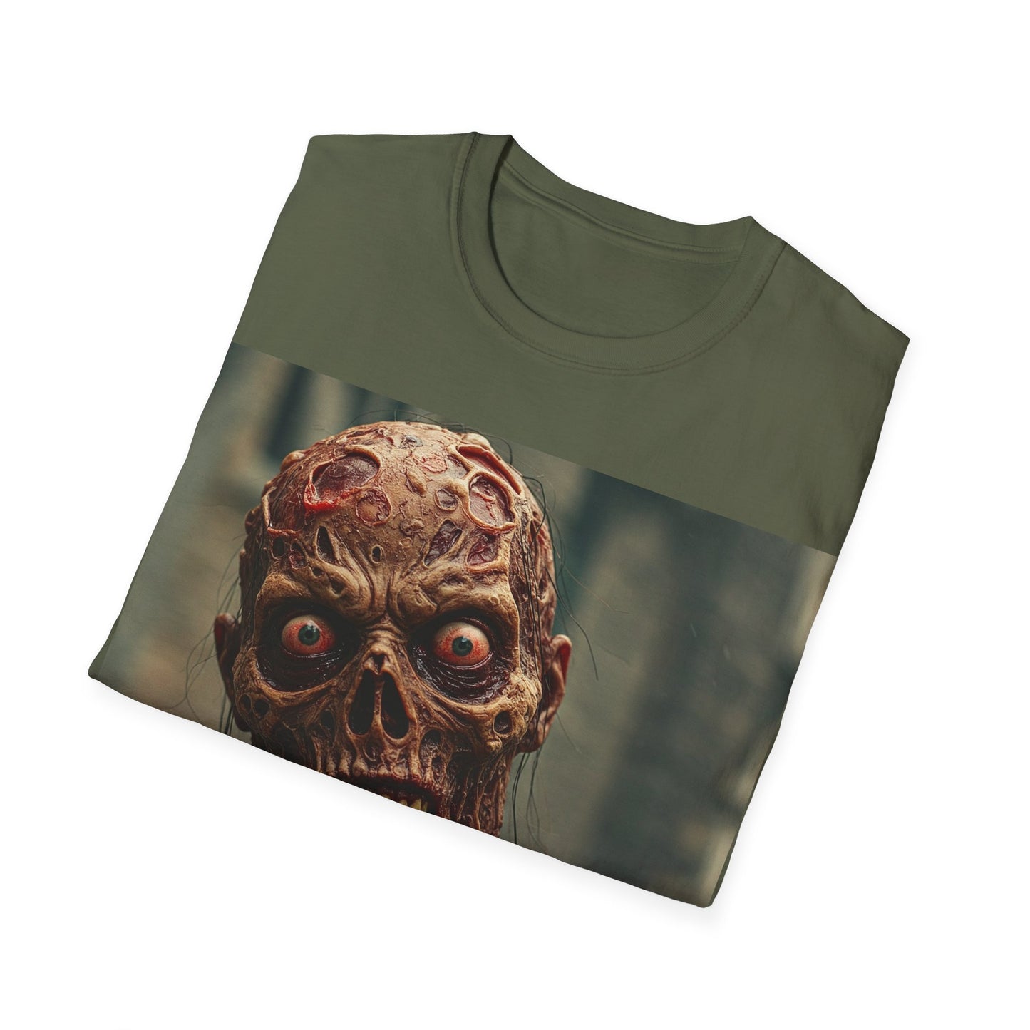UK - Creepy Zombie Unisex Softstyle T-Shirt for Halloween Horror Fans