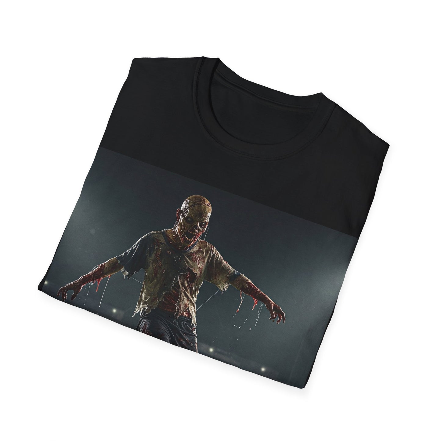 UK - Zombie Soccer Unisex Softstyle T-Shirt - Perfect for Halloween and Sports Lovers