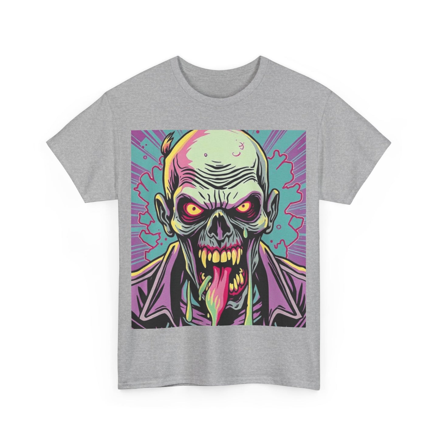 UK - Unisex Heavy Cotton Tee - Vintage Horror Skull Graphic T-Shirt