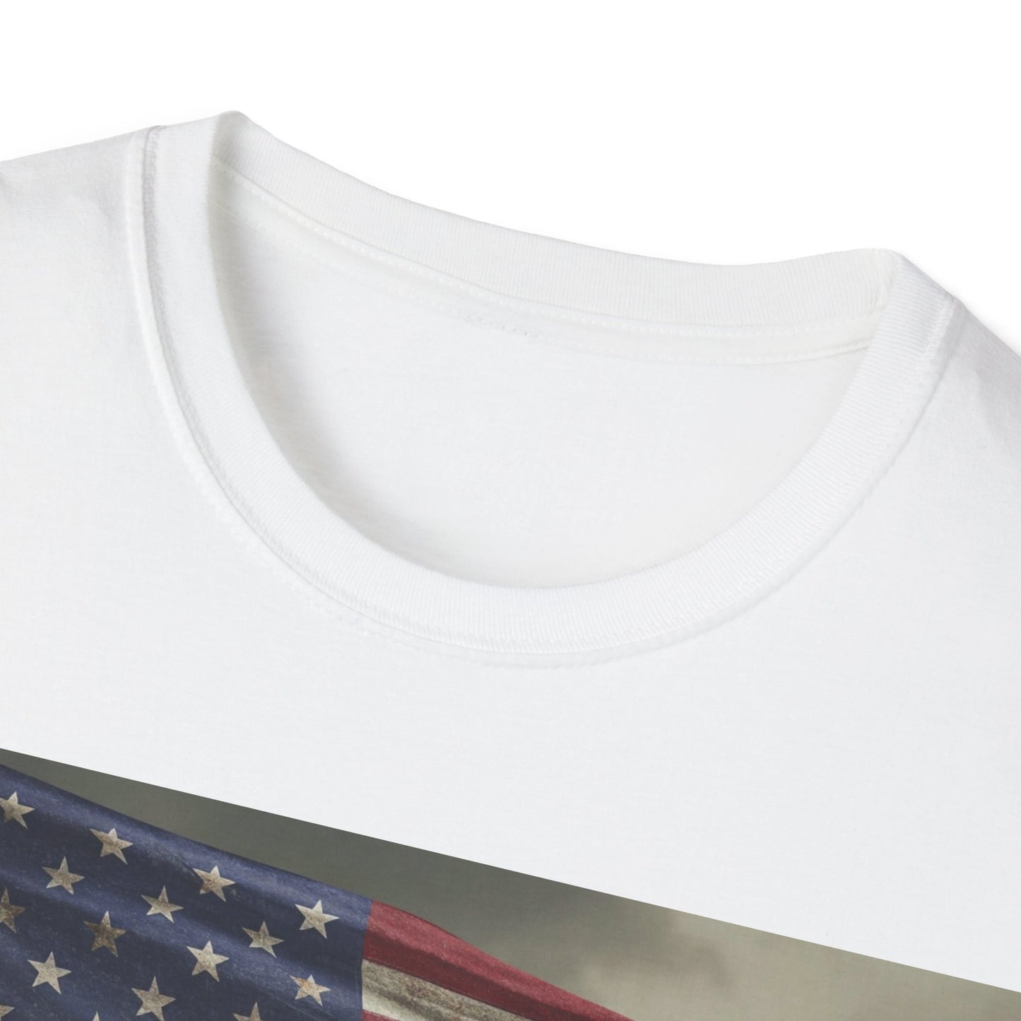 UK - Zombie American Flag Apocalyptic Portrait Tee, bold, decaying zombie graphic