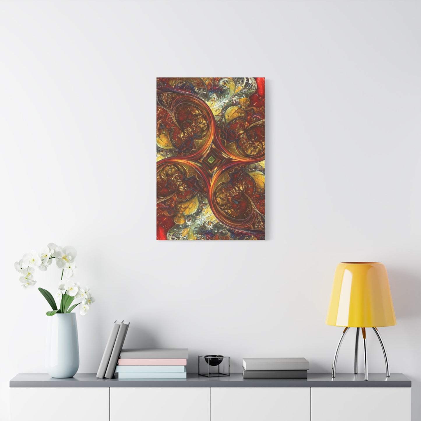 Abstract Art Matte Canvas Wall Decor - Vibrant Fractal Design, Colorful Home Accent