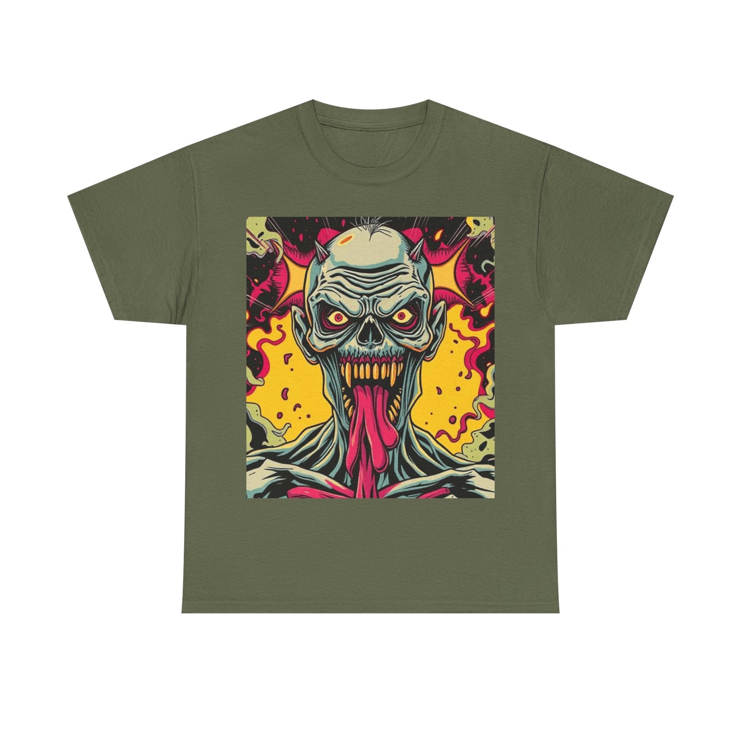 UK - Unisex Heavy Cotton Tee - Retro Horror Art Graphic Tee