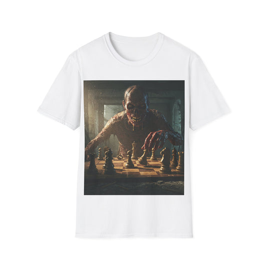 UK - Zombie Chess Apocalyptic Portrait Tee, bold, decaying zombie graphic